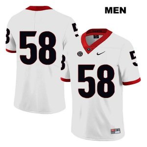 Men's Georgia Bulldogs NCAA #58 Hayden Rubin Nike Stitched White Legend Authentic No Name College Football Jersey BOL1654PT